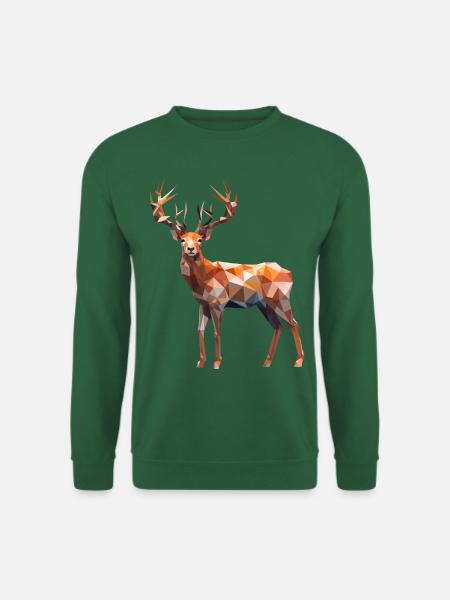 Polygon Hirsch - Unisex Pullover - Grün
