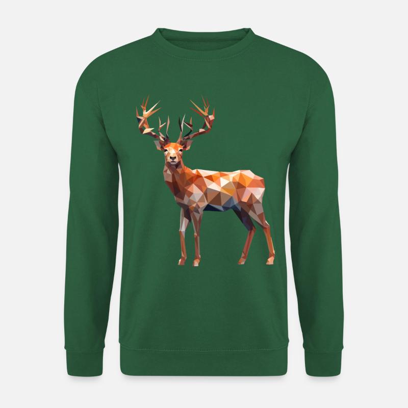 Polygon Hirsch - Unisex Pullover - Grün