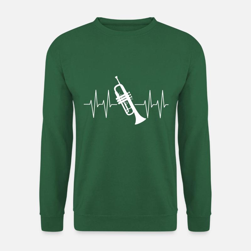 Ich spiele Trompete Herzschlag mit Trompete - Unisex Pullover - Grün