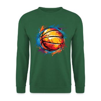 Streetball art with a basketball - Unisex Sweatshirt - green - Front