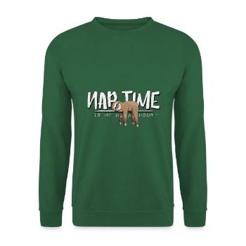 Nap Time is My Happy Hour Nap Sloth - Unisex Sweatshirt - green - Front