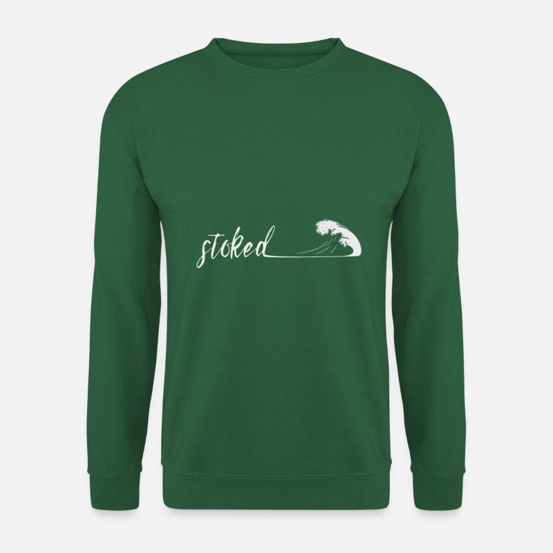 Stoked. Minimalistische Welle Surf-Ästhetik - Unisex Pullover - Grün