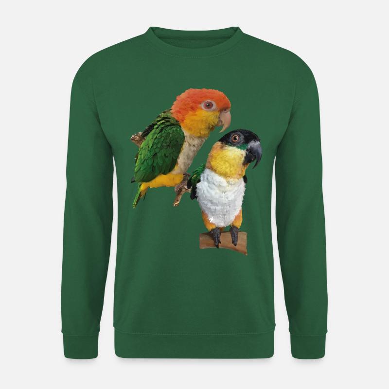 Der orangeköpfige Caique - Unisex Pullover - Grün