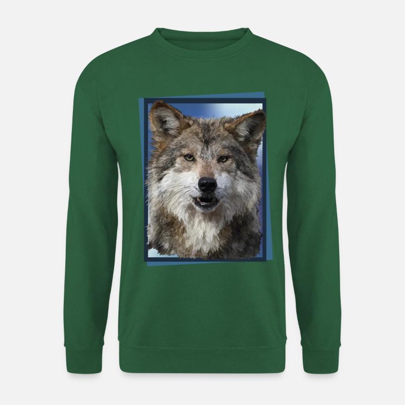 Wolf - Unisex Pullover - Grün