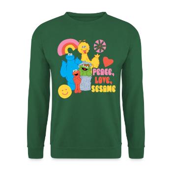 5 Rue Sésame Peace, Love, Sesame - Sweat-shirt Unisexe - vert foncé - Devant