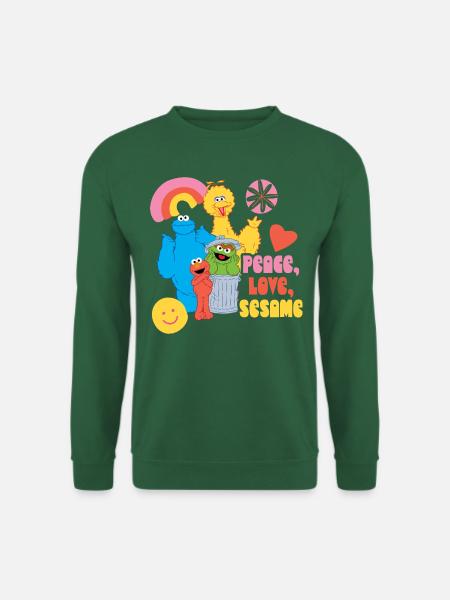 5 Rue Sésame Peace, Love, Sesame - Sweat-shirt Unisexe - vert foncé