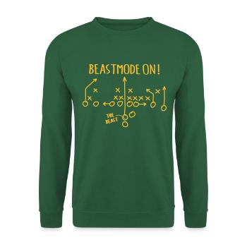 American Football Spielzug Mode on Beast Running - Unisex Pullover - Grün - Vorne