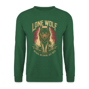 Lone Wolf - kein Rudel, keine Ketten, nur Wild - Unisex Pullover - Grün - Vorne