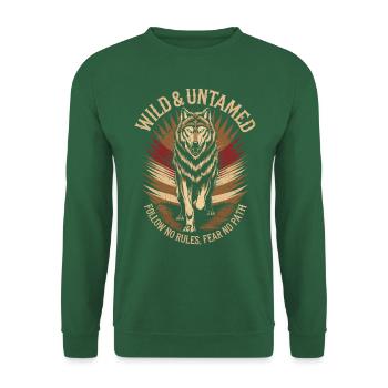 Wild & Untamed - Fierce Wolf, No Rules, No Fear - Unisex Sweatshirt - green - Front