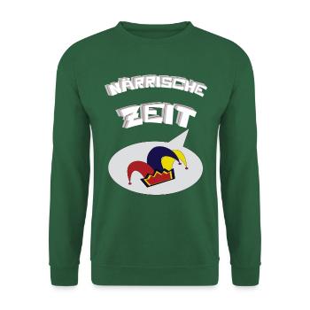 Närrische Zeit, Fasching, 11.11., Karneval, Helau - Unisex Pullover - Grün - Vorne