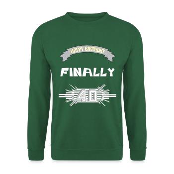 Happy Birthday, zum runden Geburtstag, Geschenk, - Unisex Pullover - Grün - Vorne