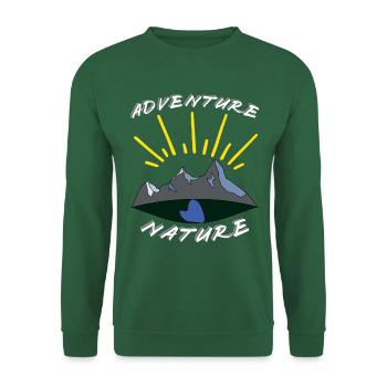 Adenture Nature, Aventure Nature, Camping - Sweat-shirt Unisexe - vert foncé - Devant