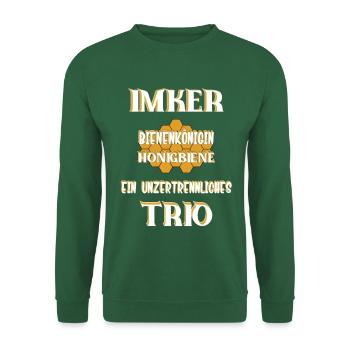 Imker- Bienenkönigin und Honigbiene, einTeam - Unisex Pullover - Grün - Vorne