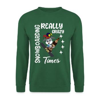 Snowboarding crazy times, Easter with Snowboard - Unisex Sweatshirt - green - Front