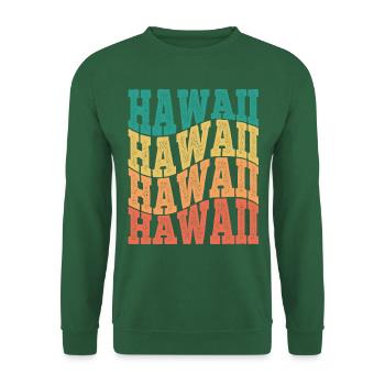 mehrfarbige Hawaii Grafik Design Geschenkidee - Unisex Pullover - Grün - Vorne