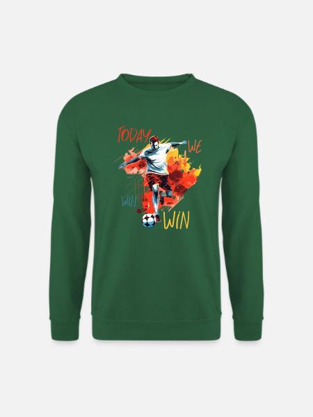 Fußball-Stürmer-Action, Motivationszitat - Unisex Pullover - Grün