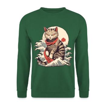 Yakuza Cat - Unisex Pullover - Grün - Vorne