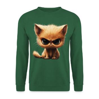 Drôle en colère chat lundi pas maintenant - Sweat-shirt Unisexe - vert foncé - Devant