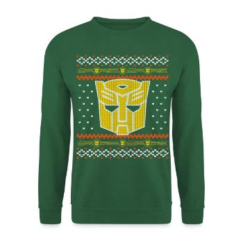 Transformers G1 Bumblebee Maske Ugly Christmas - Unisex Pullover - Grün - Vorne
