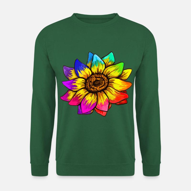 Sonnenblume in Regenbogenfarben - Unisex Pullover - Grün