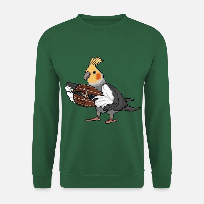 Nymphensittich spielt Drehleier - Unisex Pullover - Grün