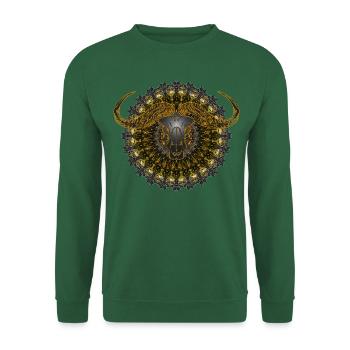 Kaleidoscope Buffalo Skull 01 - Unisex Sweatshirt - green - Front