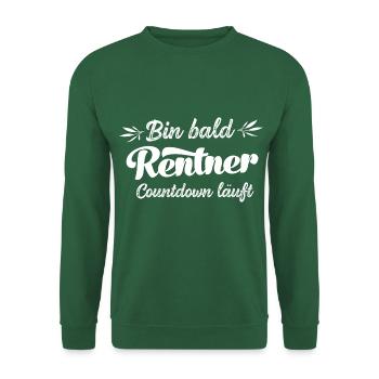 Bald Rentner Countdown läuft Rente Ruhestand - Unisex Pullover - Grün - Vorne