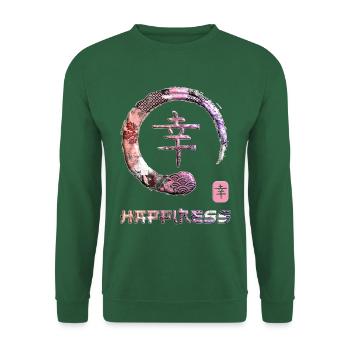 Happiness Japanese Kanji Word Symbol Enso Circle 4 - Unisex Sweatshirt - green - Front