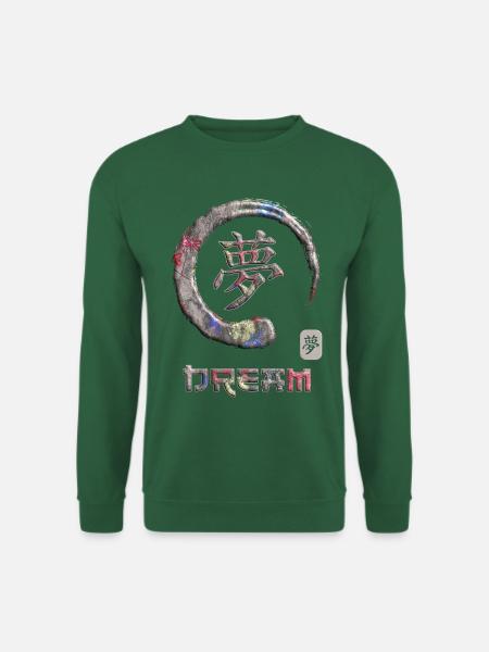 Dream Japanese Kanji Word Symbol Enso Circle 8 - Unisex Pullover - Grün