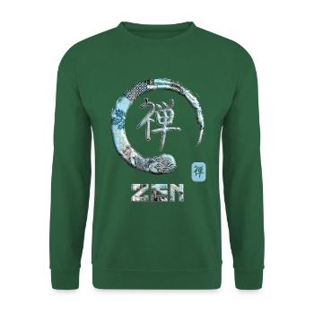 Zen Japanese Kanji Word Symbol Enso Circle 14 - Unisex Sweatshirt - green - Front
