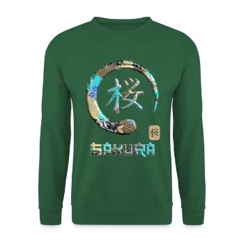 Sakura Symbole de mot japonais Kanji Enso Circle 20 - Sweat-shirt Unisexe - vert foncé - Devant