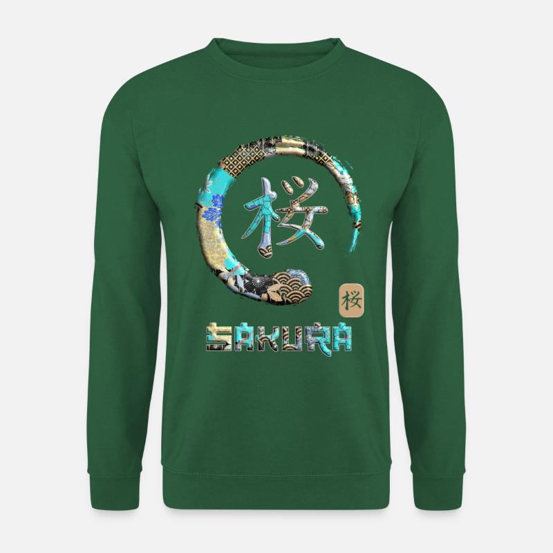 Sakura Japanisches Kanji-Wortsymbol Enso Circle 20 - Unisex Pullover - Grün