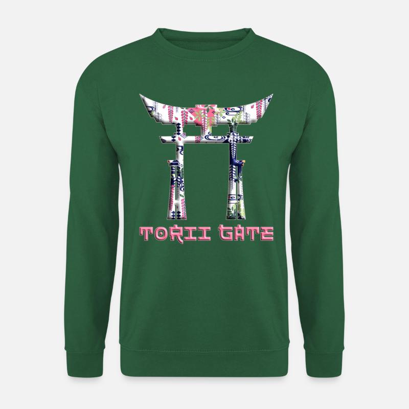 Torii Traditionelles japanisches Tor Japanische Flagge - Unisex Pullover - Grün