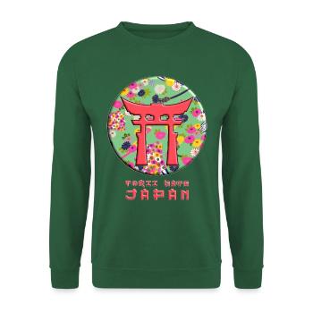 Torii-Tor Japanischer heiliger Shinto-Schrein Japan - Unisex Pullover - Grün - Vorne