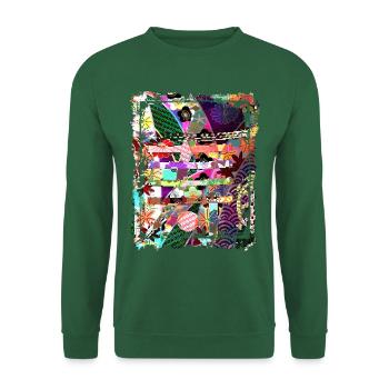 Japanese Floral Pattern Chrysanthemum Cherry - Unisex Sweatshirt - green - Front
