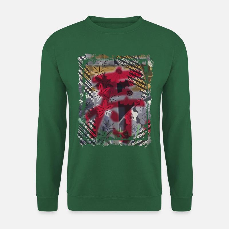 Japanisches Blumenmuster Chrysanthemenkirsche - Unisex Pullover - Grün