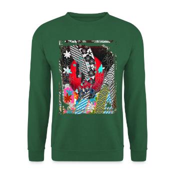 Lanternes Japonaises Rouges Lampes de rue de nuit - Sweat-shirt Unisexe - vert foncé - Devant
