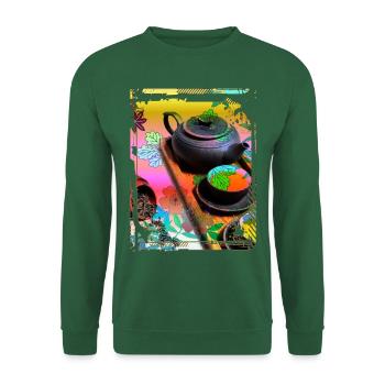 Japan Tea Ceremony Collage Art 99 - Unisex Sweatshirt - green - Front