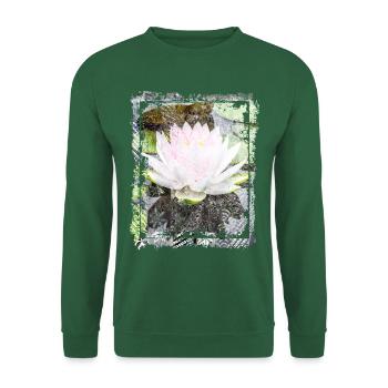 Japanese Collage Art Lotus Water Lily Collage Art - Unisex Sweatshirt - green - Front