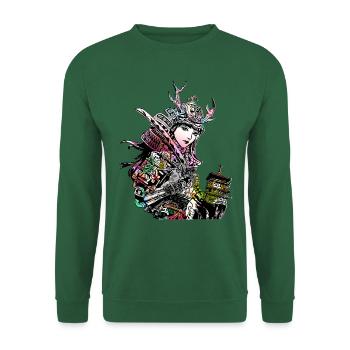 Japanese Geisha Sword Samurai Warrior 113 - Unisex Sweatshirt - green - Front