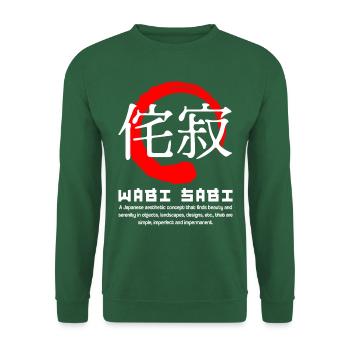 Wabi sabi meaning Japanese kanji words character - Unisex Sweatshirt - green - Front