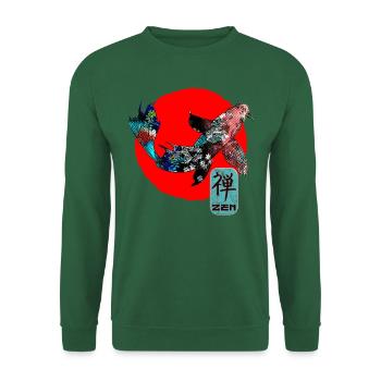 Japan Koi Karpfen Fisch Wasserteich Asiatisch Japanisch - Unisex Pullover - Grün - Vorne