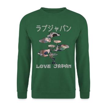 Bonsaï Japonais Zen Jardin Symbole Kanji Amour - Sweat-shirt Unisexe - vert foncé - Devant