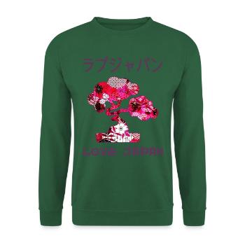 Bonsaï Japonais Zen Jardin Symbole Kanji Amour - Sweat-shirt Unisexe - vert foncé - Devant