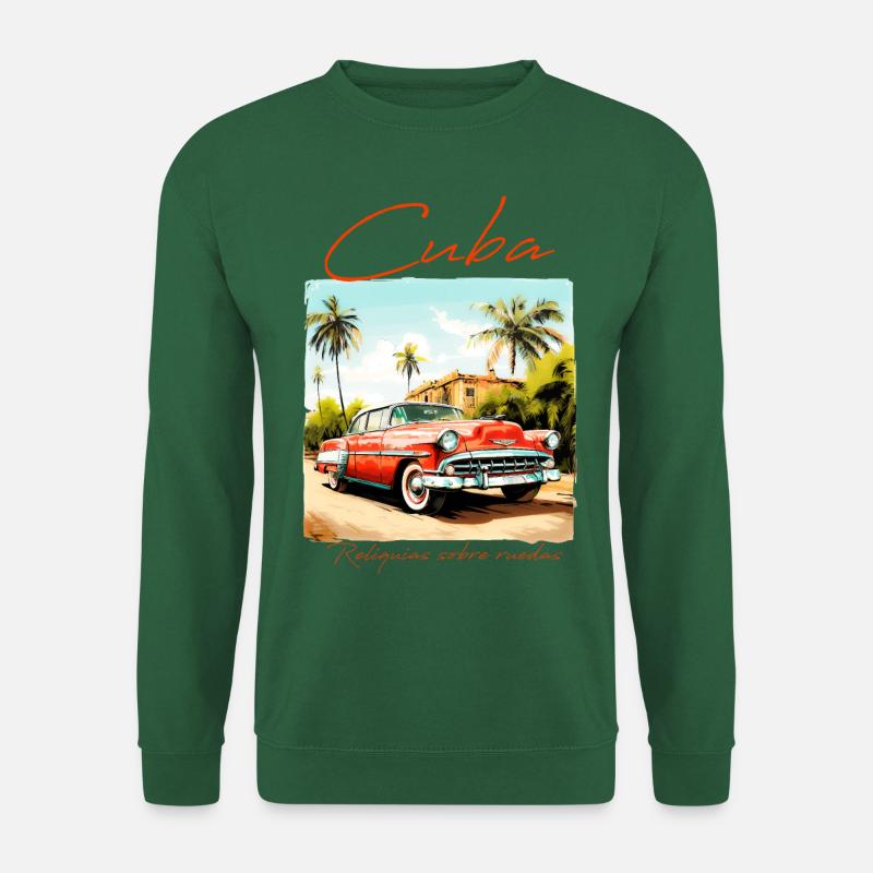 Kuba Auto im Dorf - Unisex Pullover - Grün