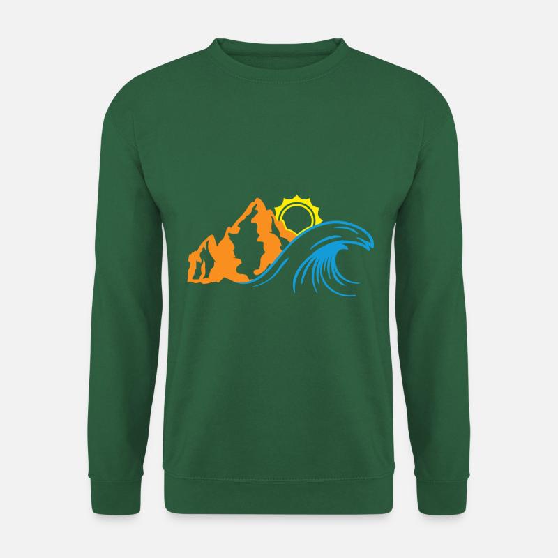 Berge, Sonne, Meer - Unisex Pullover - Grün
