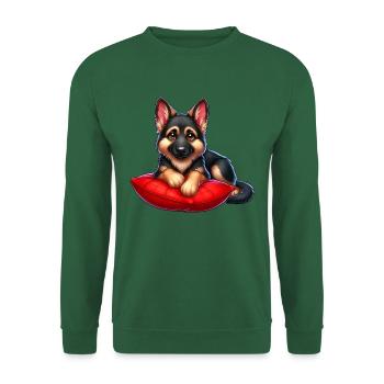 German Shepherd Puppy - Unisex Sweatshirt - green - Front