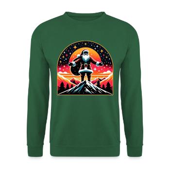 Le Père Noël à la montagne - Sweat-shirt Unisexe - vert foncé - Devant