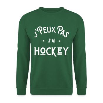 je peux pas j'ai hockey idée cadeau humour - Sweat-shirt Unisexe - vert foncé - Devant