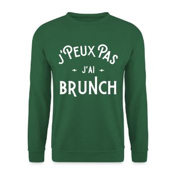 je peux pas j’ai brunch idée cadeau humour - Sweat-shirt Unisexe - vert foncé - Devant